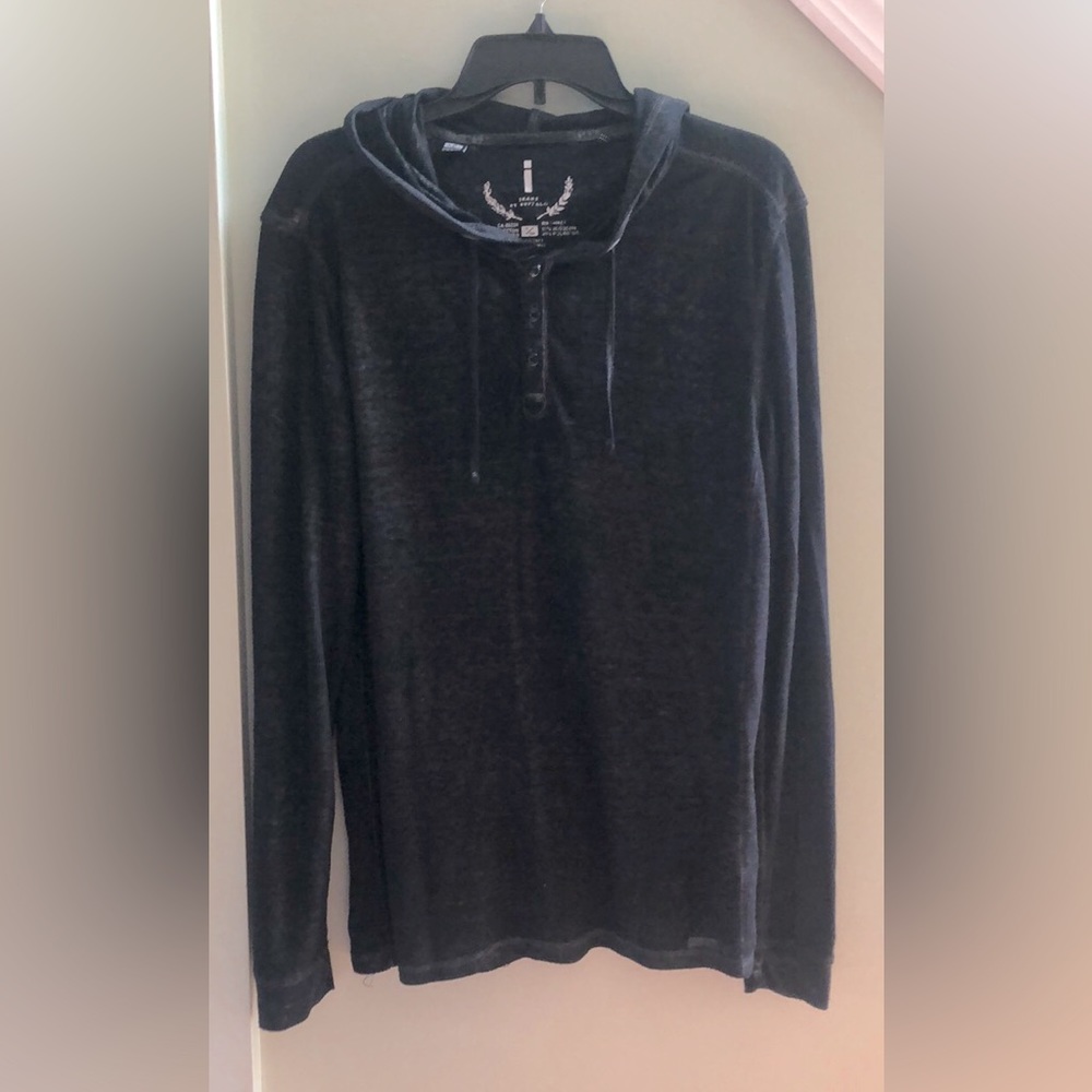 NWOT, i Jeans by Buffalo Men’s distressed lightweight long sleeve hoodie - Picture 2 of 10
